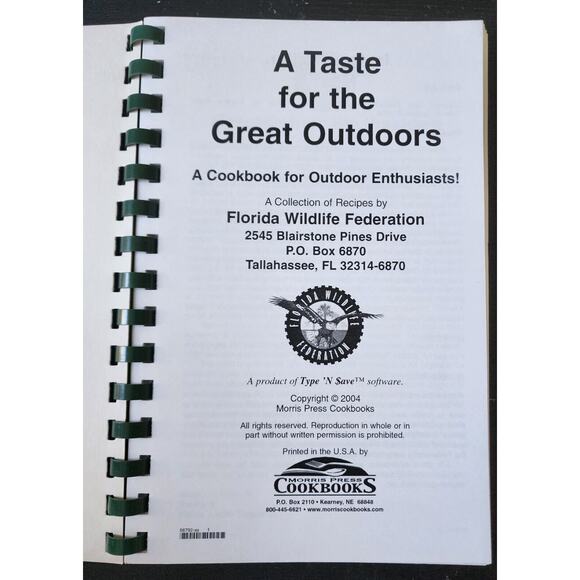 A TASTE FOR THE GREAT OUTDOORS-FLORIDA WILDLIFE FEDERATION-Cookbook-2004 - Picture 3 of 5